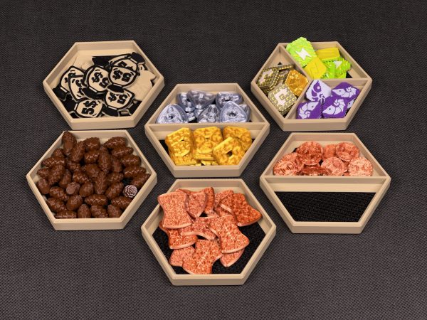 5 GAMU HexTrays - uniwersalne tacki do gier planszowych z pudełkiem