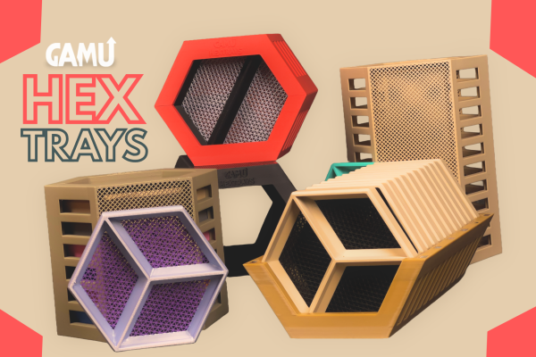 ACTUAL DESIGN - This is what we publish!-4 GAMU HexTrays - uniwersalne tacki do gier planszowych z pudełkiem